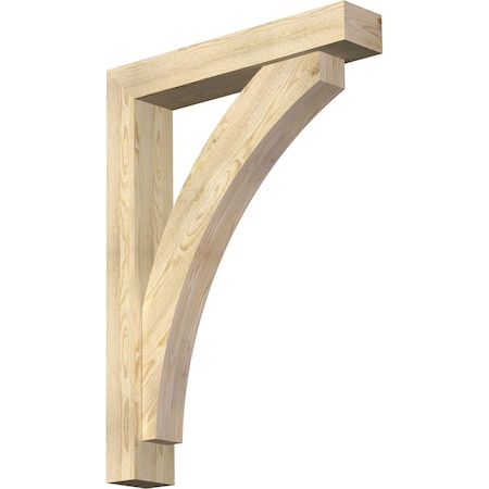 Ekena Millwork Thorton Block Rough Sawn Bracket w/ Offset Brace, Douglas Fir, 6"W x 32"D x 44"H BKT0604X32X44THR05RDF